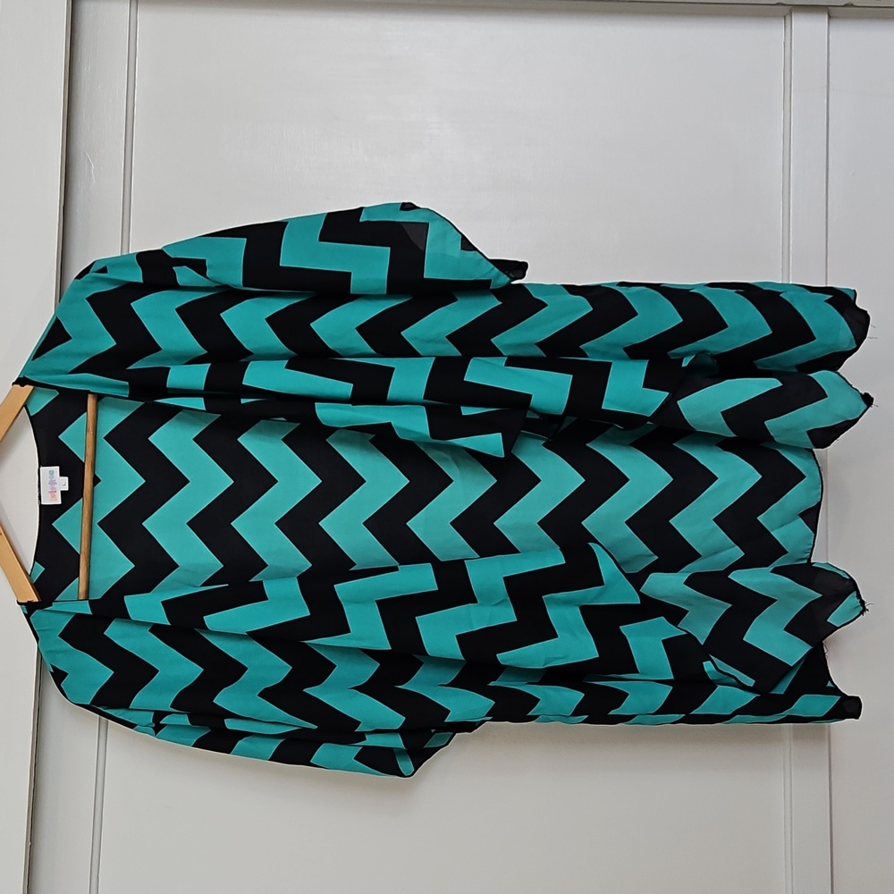 LuLaRoe Green & Black Lindsay Kimono Cardigan